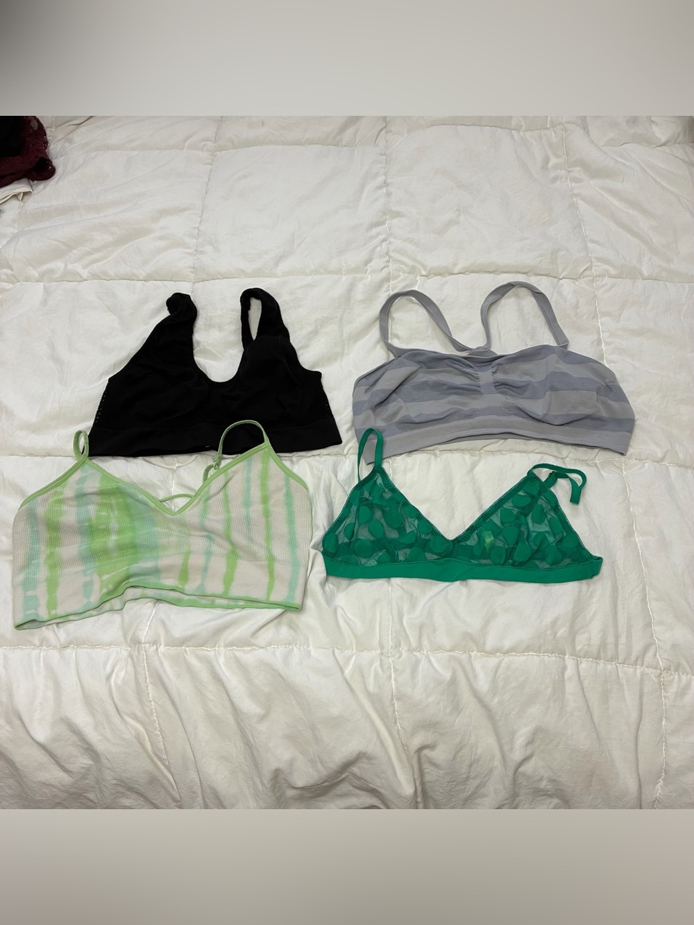 4 size large bralettes